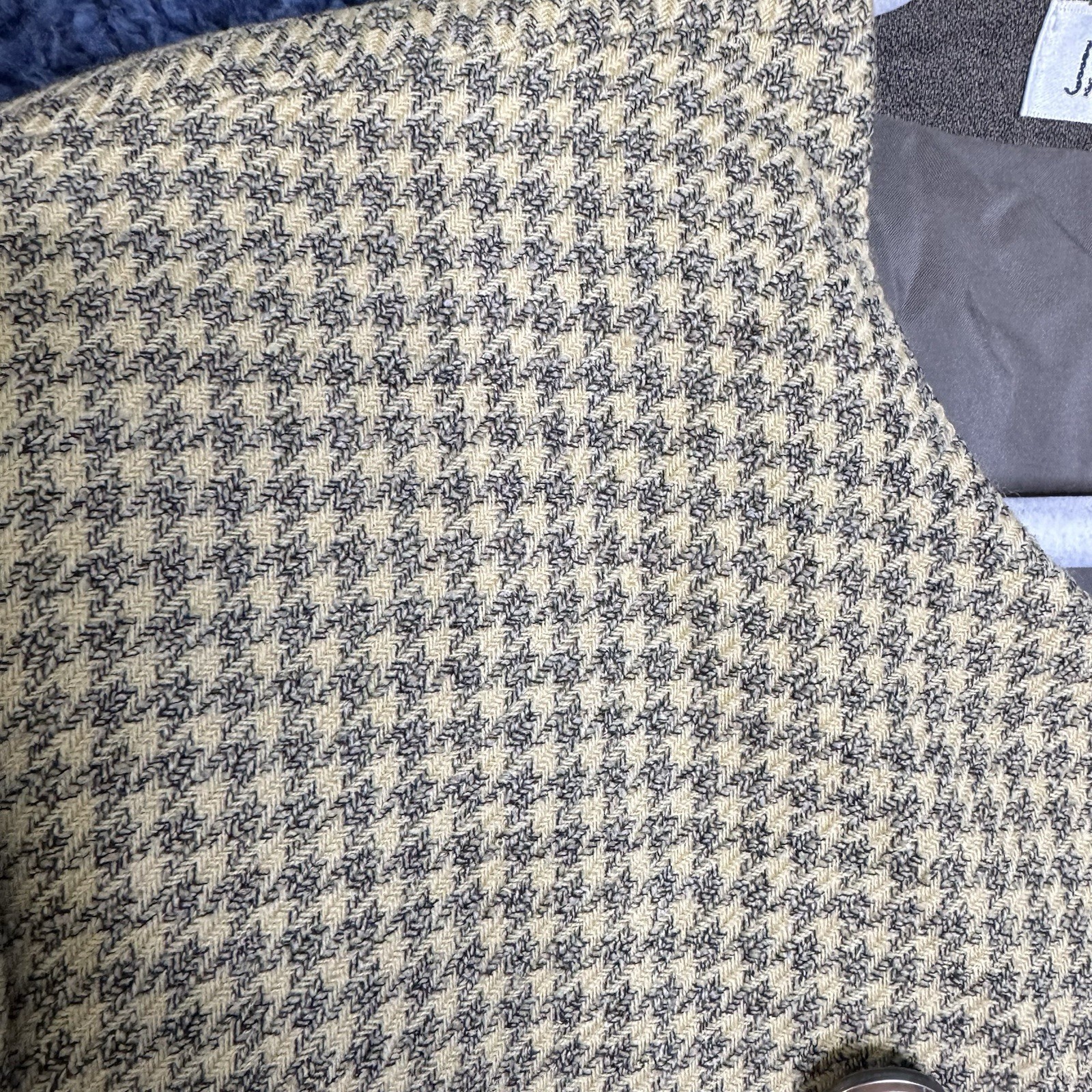 Vintage Jacques Vert Houndstooth Blazer – Wool Blend – Double Breasted – UK 14 image 6