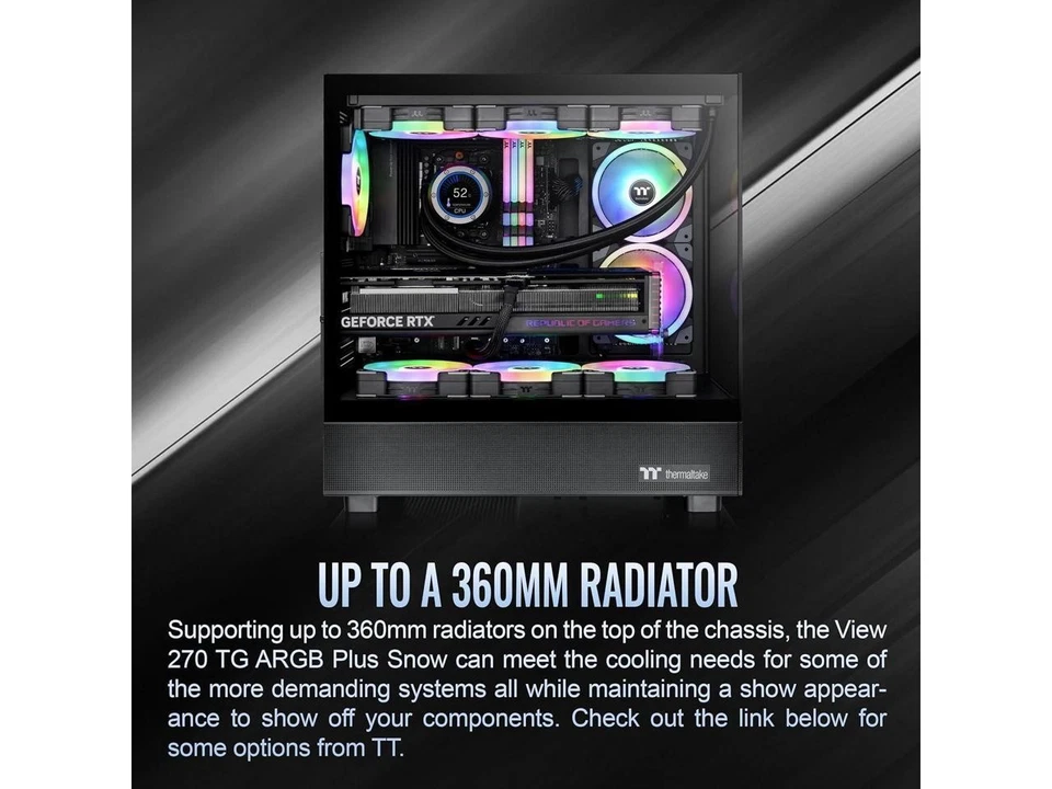 Thermaltake View 270 Plus TG ARGB ATX Mid-Tower Gaming Computer Case Black - Image 3 of 4