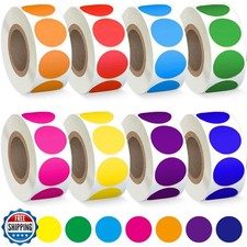 4000 PCS 3/4" Colored Dot Stickers Circle Color Coding Labels, 8