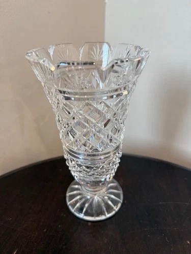 Vintage Waterford Crystal Vase 7" Georgian Strawberry Pattern