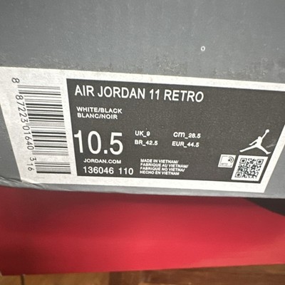 Jordan Air Jordan 11 Retro High White/Black Basketball Sneaker 136046-110
