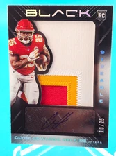 Clyde Edwards-Helaire 2020 Panini Black RC Patch Rookie Auto 10/25 Jersey Chiefs