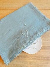 1.9 yds 96 width byte blue plain double gauze cotton fabric 260462 A02