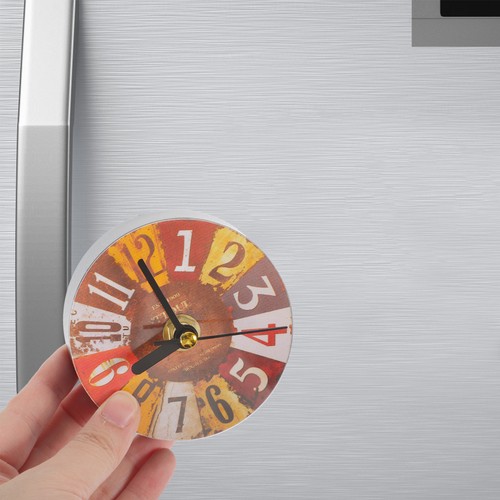 Retro Fridge Magnet Magnetic Clock Stick on Wall Clocks Vintage Refrigerator - Picture 7 of 12