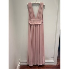 Lulu's Dusty Rose Plunging V-Neck Maxi Dress