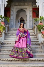 New Bollywood Style faux Tasar Silk Lehenga Choli With Dupatta For Women Wear
