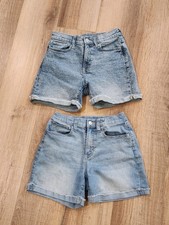 Lot of 2 Old Navy Girls Jean Shorts Size 14 Blue Denim Adjustable Waist Stretch