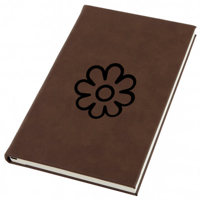 Daisy Flower Engraved Leather Journal, Personal Planner with Lined Pages