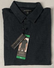 NEW Banana Republic Men's Luxe Touch Performance Polo Shirt BLACK 100 Cotton XL