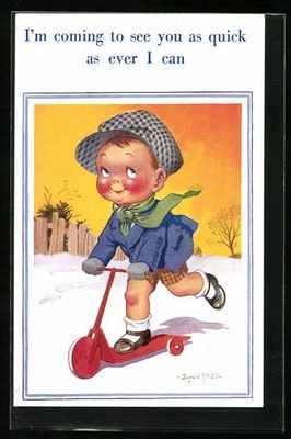 Künstler-AK Donald McGill: I´m coming to see you as quick as ever I can 