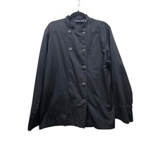 Chef Works Black Double Breasted Chef Coat Jacket Mens Medium Professional Twill