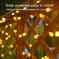 Lichterkette AußEn 12M 66 Kristall Kugeln LED Warmweiß Solar IP65 FüR Garten