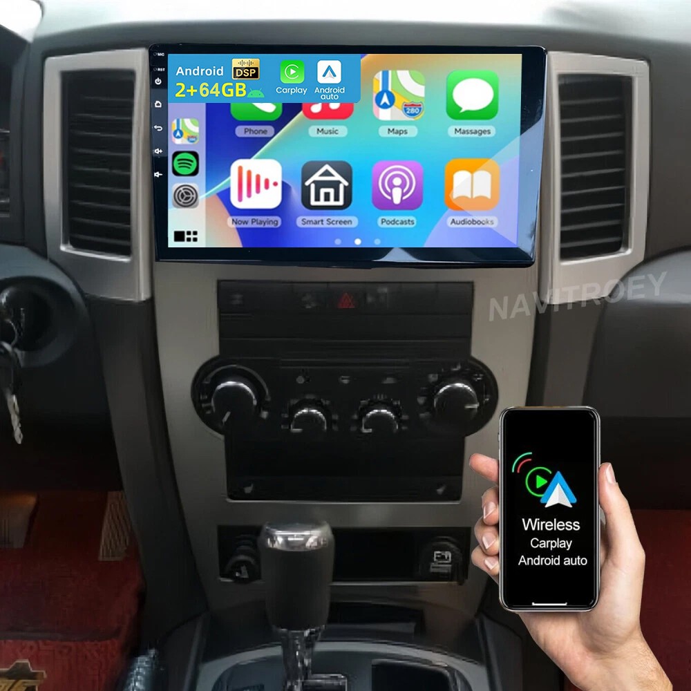 For 2005-2010 Jeep Grand Cherokee Android 15.0 Carplay Car Stereo Radio GPS Navi