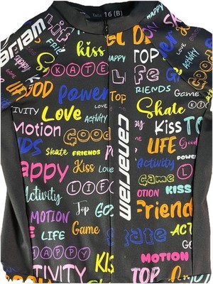 CANARIAM Skating Skin suit PROFESSIONAL  INLINE NEON  LOVE SKATE  GRAFFITI PRINT