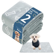 Washable Pee Pads for Dogs, 2 Pack Reusable Puppy Pads, Super 18" x 24", Gray
