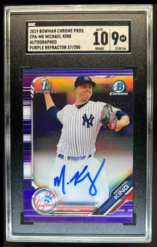 2019 Bowman Chrome Michael King Prospects Auto Purple Refractor #/250 SGC 9