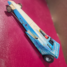 Vintage Aurora AFX Dyno-Mite Dragster Blue  White Hot Smoker HO Scale Slot Car