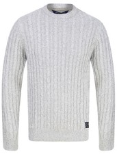 Tokyo Laundry Mens Jumper Chunky Cable Knit Crew Neck Knitted Sweater Thick Warm