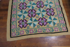 VINTAGE HAND SPUN WOOL LOOM WOVEN NATIVE AMERICAN AREA RUG WALL HANGING