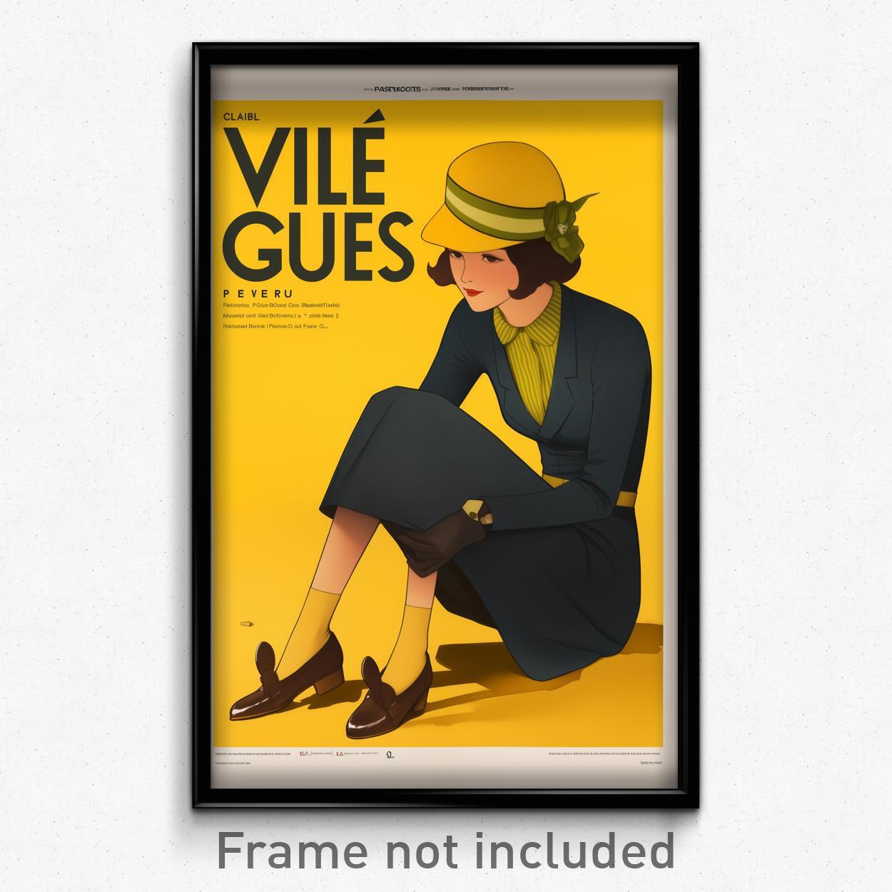 Vintage French Movie Poster Art Print - Envious Girl in Brown Shoes