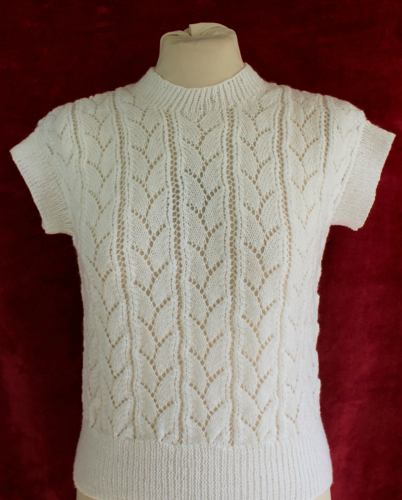 Womens 1940/50s Hand Knit Jumper WW2 renactment WWII 50s Rockabilly Cream