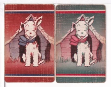 Two Single Vintage ID Named Dogs, "Wagglets", Playing Card DT 8-69 A,B