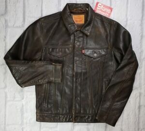 levi's brown leather jacket