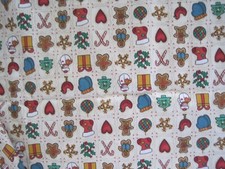 Christmas Fabric Cardinal Stocking Mittens Snowman Presents 40" x 72"