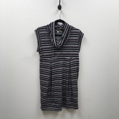 Ripe Womens Tunic Dress Gray Stripe Stretch Mini Sleeveless Cowl Maternity L