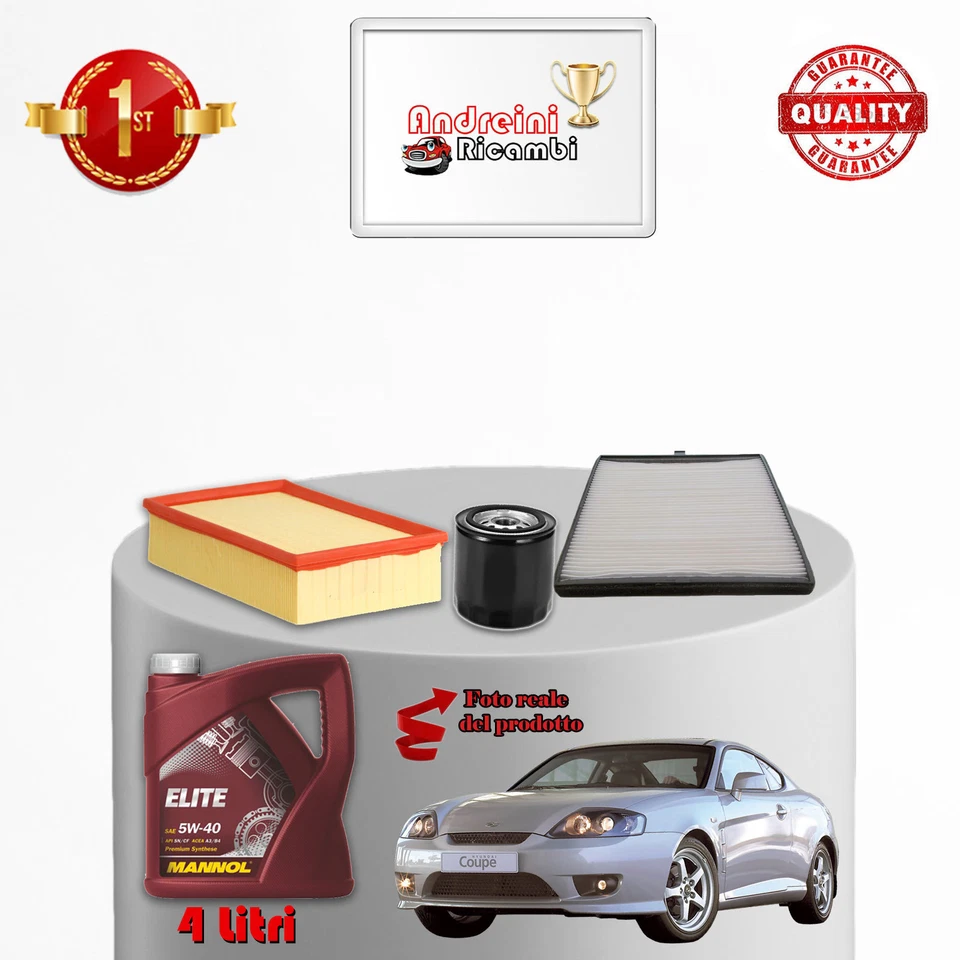 KIT TAGLIANDO FILTRI E OLIO HYUNDAI COUPE II 2.0i 105KW 143CV 2008 -> - Immagine 2 di 2