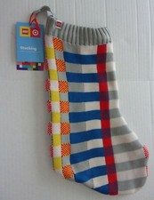 NWT-Lego Target-20" Color Block Plaid Sweater Knit Holiday Christmas Stocking