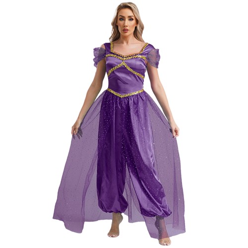 Costume cosplay donna principessa indiana araba danza del ventre tutina pagliaccetto - Foto 21 di 59