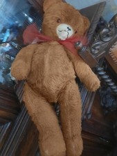 HUGE Antique Teddy, Straw Filled Plush Bear Germany