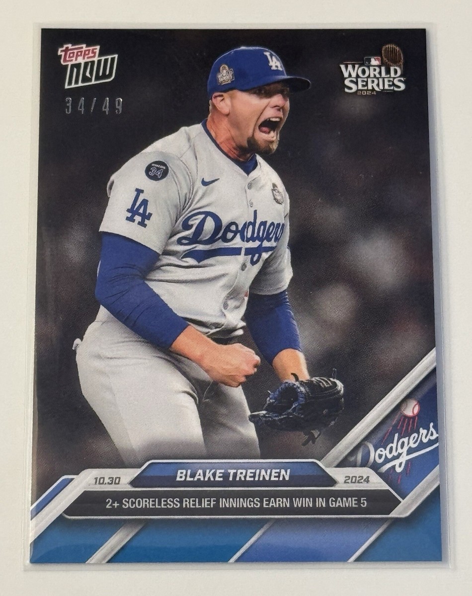 ドジャース選手(Blake Treinen)おまけ付き 33/49 2024 MLB WS Topps NOW BLAKE TREINEN - WORLD SERIES LA