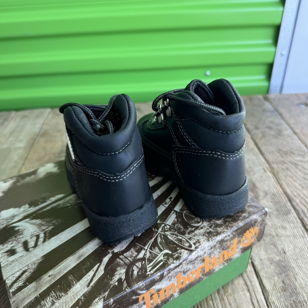 Vintage New In Box Vintage Timberland Field Boots Black On Black
