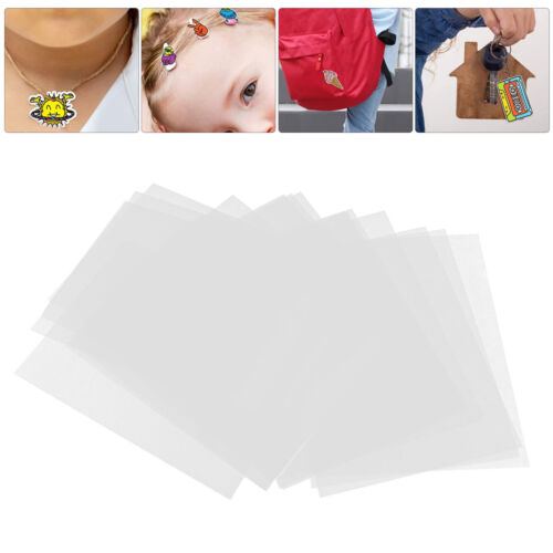 20pcs Heat Shrink Sheets Transparent Shrink Plastic Sheet With Key Rings Kit ✈ - Picture 1 of 12