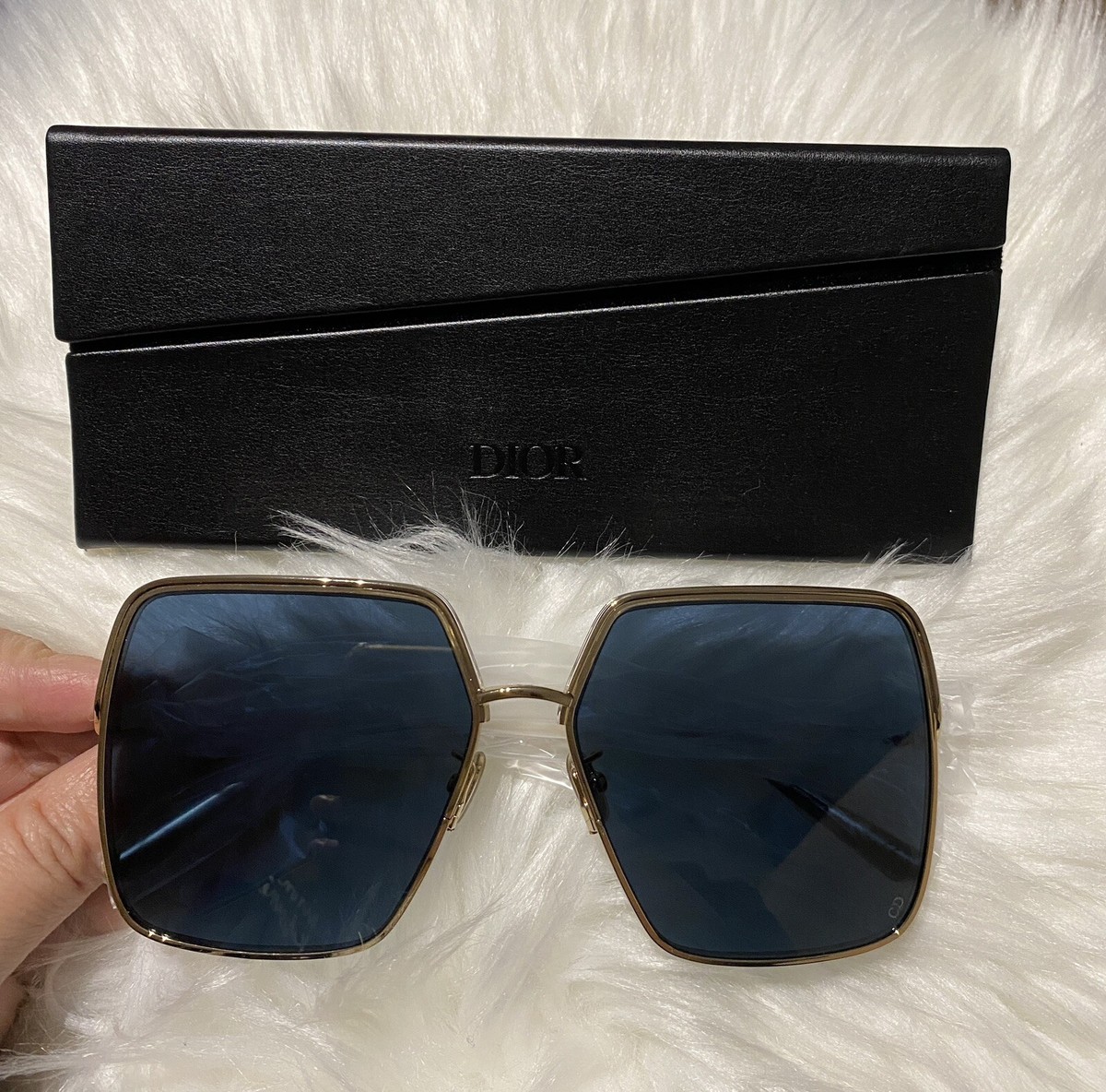New Authentic DIOR CD4026UN EVERDIOR S1U GOLD BLUE SUNGLASSES