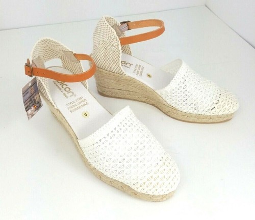 Calzados Picón Cuña Alpargatas para mujer 9 Bronceado/Crema Sevilla  Sandalia hecho en España | eBay