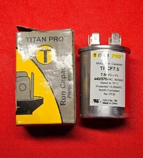 Titan PRO G36-298 Motor Run Capacitor Mfd 7.5; Volts: 440/370, Tested - NEW