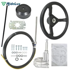 13Ft Boat Rotary Steering System Outboard Kit With Wheel 13 Feet Cable SS13713