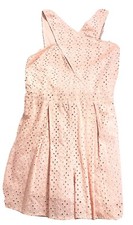 GB Gianni Bini Girls 12 14 or 16 Coral Romper Eyelet Pleated ties NWT 44