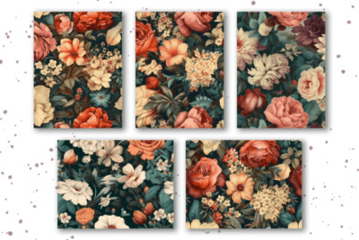 24 Scrapbook Papiere Boho Design - Doppelseitig 30,5x30,5cm | Bastelpapier Blumen Muster