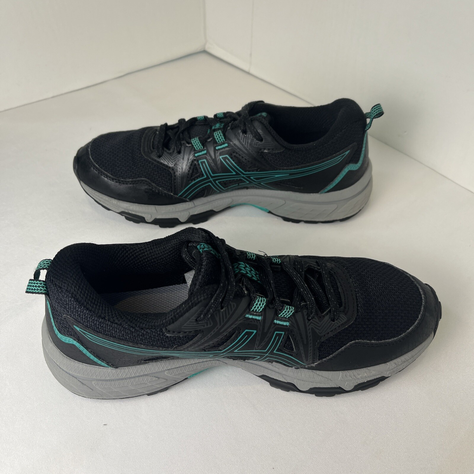 Asics Women’s Gel Venture 8 Running Shoes Black/Baltic Jewel US 6.5 Gel Tech.