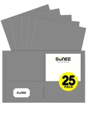 Folders with Pockets 25 Pack Gray 2 Pocket Folders Fit Letter Size Paper Pape...