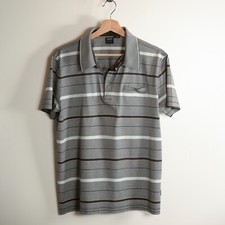 HUGO BOSS Men's L. Regular Fit Brown/Gray Striped Short Sleeve Polo Shirt