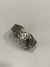 vtg sterling silver ring 3/8 w sz 9 continuous eternity knot woven
