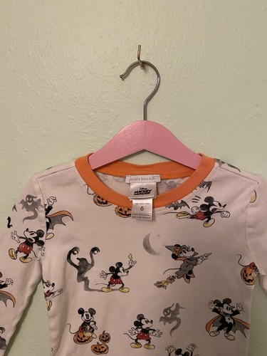 POTTERY BARN KIDS PAJAMAS MICKEY HALLOWEEN DISNEY ORGANIC COTTON BOYS SZ 6 EUC