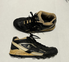 Starter Mens Baseball Cleats Lace Up - Black and Silver - Mens Size 10 - READ!