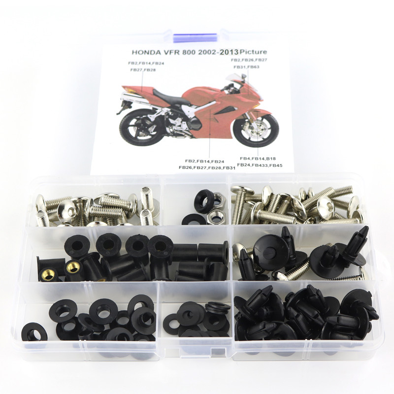Stainless Steel Fairing Bolt Kit For VFR800 2002-2013 – Complete