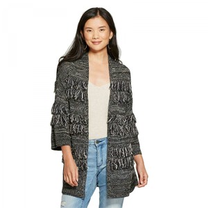 fringe sleeve cardigan
